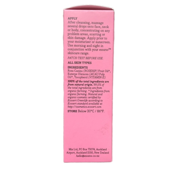 Essano Certified Organic Rosehip Oil 20 ml - New in Box  - Made in New Z… - Picture 4 of 7